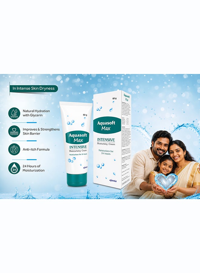 Ajanta AQUASOFT MAX Cream 60g | Intensive Moisturizing Cream for Dry & Very Dry Skin | Hydrating Face & Body Care - Image 4