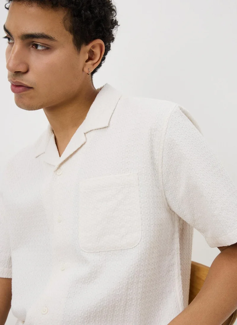 ماتلان Ecru Textured Shirt