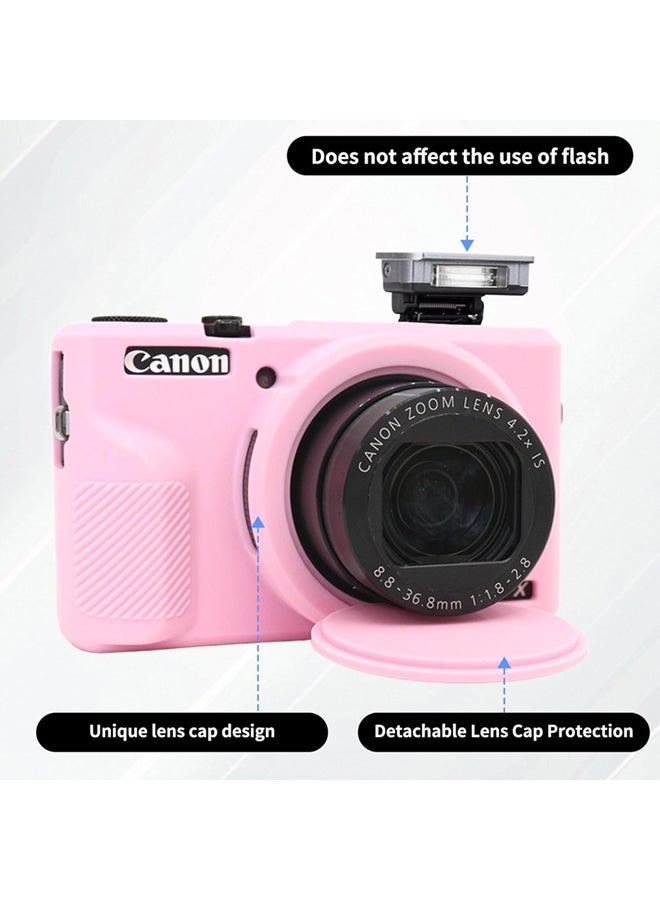 SJet Canon G7X Mark III Accessory Kit, Silicone Protective Case Cover, 2 Pack Tempered Glass Screen Protector, Detachable Lens Cover, Strap Wrist for Canon G7X3 G7XIII (Pink) - Image 4