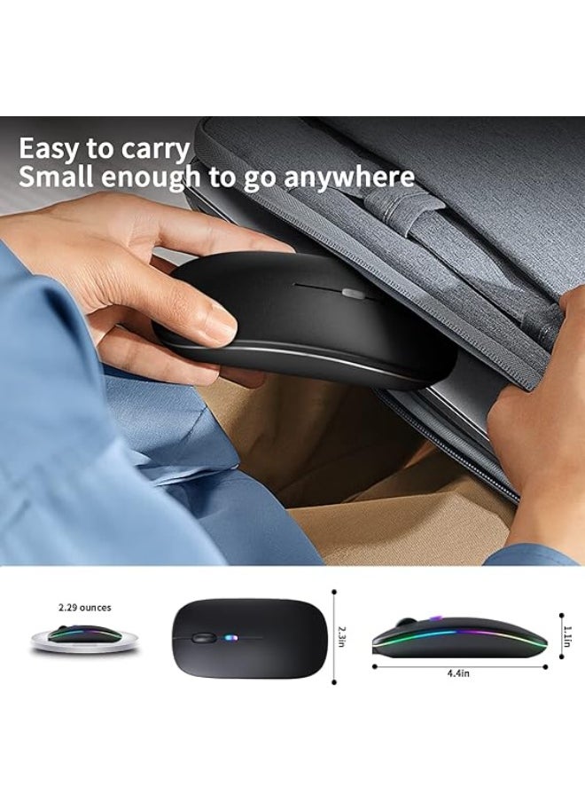Generic - Wireless Rechargeable Bluetooth Mouse – Dual Mode with USB Receiver – Silent and Portable for Laptop, Desktop, and Tablet - Image 1