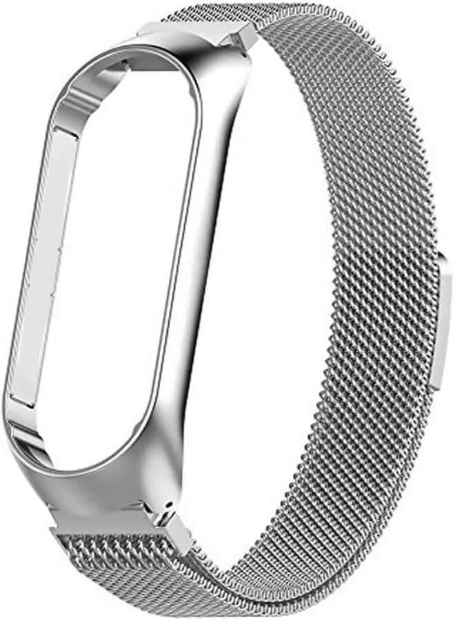 Next Next Store Metal Watch Band Compatible with Xiaomi Mi Band 6/5 - Stainless Steel Metal Band with Metal Watch Frame - Unisex