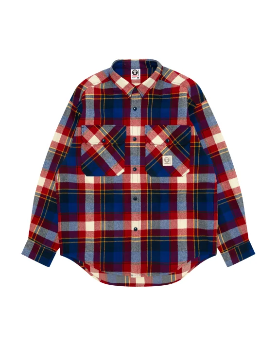 Aape BY *A BATHING APE®  AAPENOW moonface check hooded shirt jacket for Men | Best Price UAE
