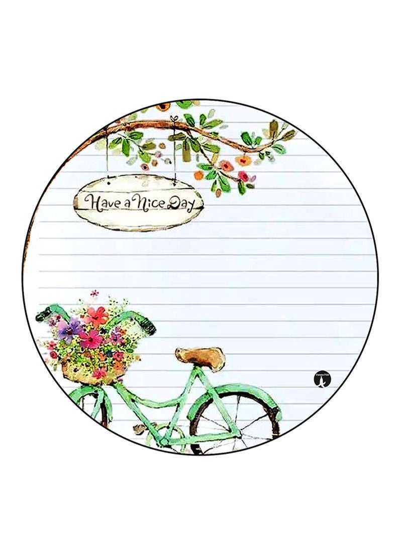 RKN Bike Printed Mouse Pad Round  Multicolour