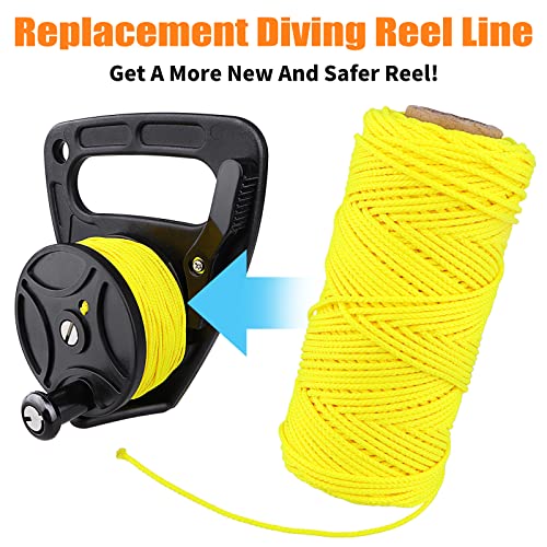 Pluzluce 150ft Scuba Diving Reel Line Replacement,2mm High Strength Spool Reel Line Cord for Scuba Dive Reel - Deep Sea, Wreck and Cave Diving, Safety Dive Marker, Dive Float Flag Yellow - Image 2