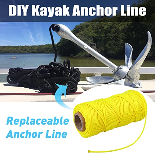 Pluzluce 150ft Scuba Diving Reel Line Replacement,2mm High Strength Spool Reel Line Cord for Scuba Dive Reel - Deep Sea, Wreck and Cave Diving, Safety Dive Marker, Dive Float Flag Yellow - Image 4