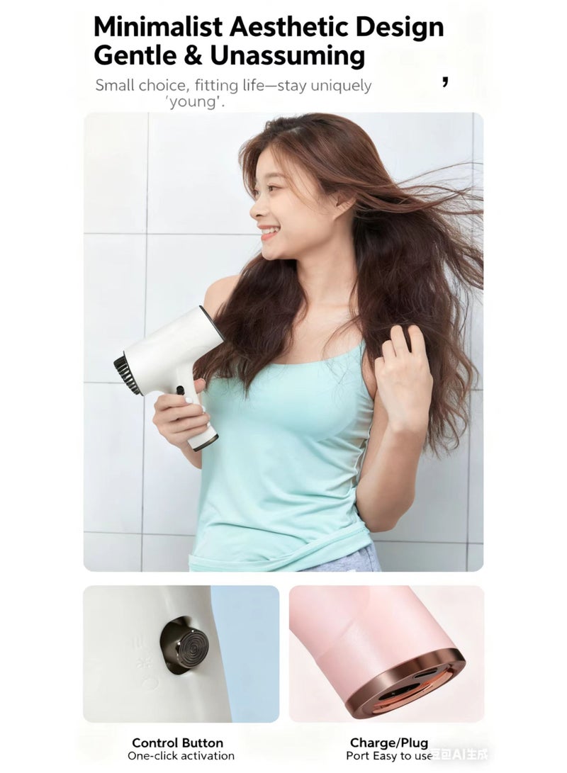 لاسلكي مجفف الشعر المحمول الطاقة العالية مجفف الشعر المنزلي السريع الجاف الأيونية السلبية باردة مجفف الشعر الأسود - Image 3