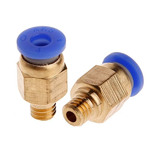 TESSERACT PC4- M6 Pneumatic Connectors for 1.75mm Filament with Gasket for 2mm x 4mm PTFE Tube Quick Coupler, Precision Quality J-Head Fittings Hotend Fit (Quantity: 2 x PC4 - M6 Pneumatic Connectors) - Image 2
