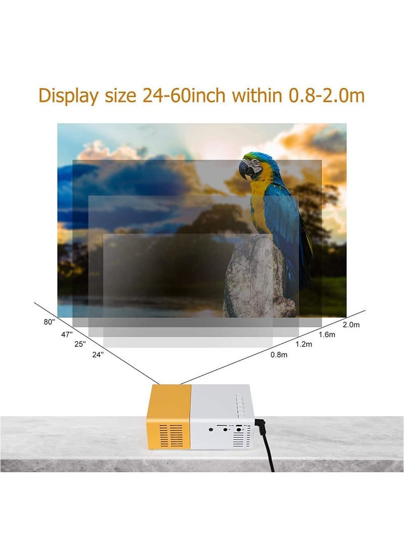LEDIN Mini Portable Projector 400-600 Lumens LCD Video Projector Support HDMI USB AV CVBS Remote Control for Home Cinema Theater Indoor Outdoor Movie projector - Image 4