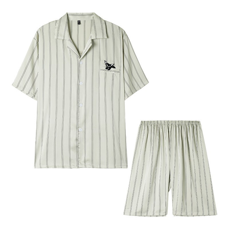 Women's Ice Silk Pajama Set Short Sleeve Shorts Summer 2025 - Image 5