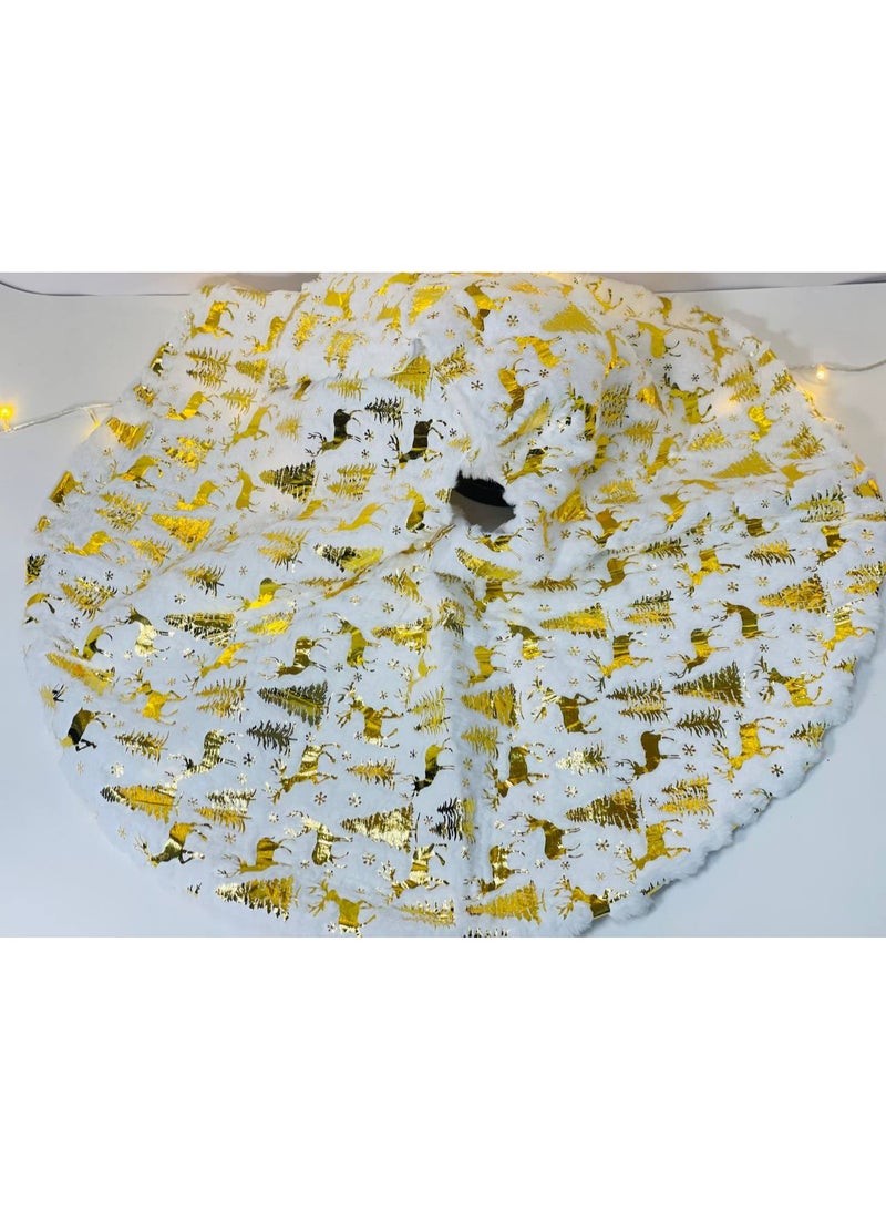 Complete set of Christmas home decor 4 pieces (120cm tree with 40 tree ornaments and a star + 18m yellow LED string + tree skirt + small Santa wreath) - Image 2