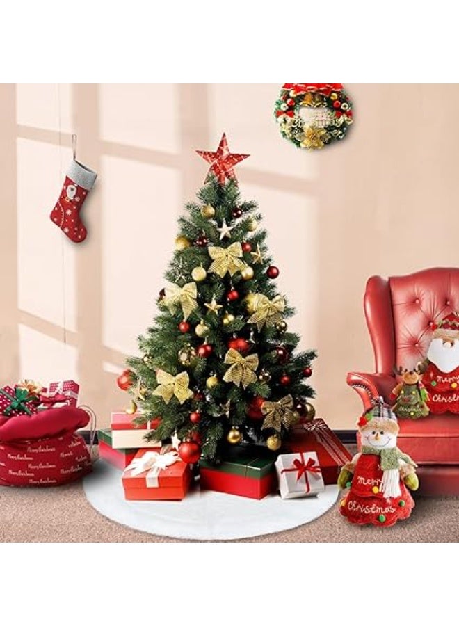 Complete set of Christmas home decor 4 pieces (120cm tree with 40 tree ornaments and a star + 18m yellow LED string + tree skirt + small Santa wreath) - Image 5