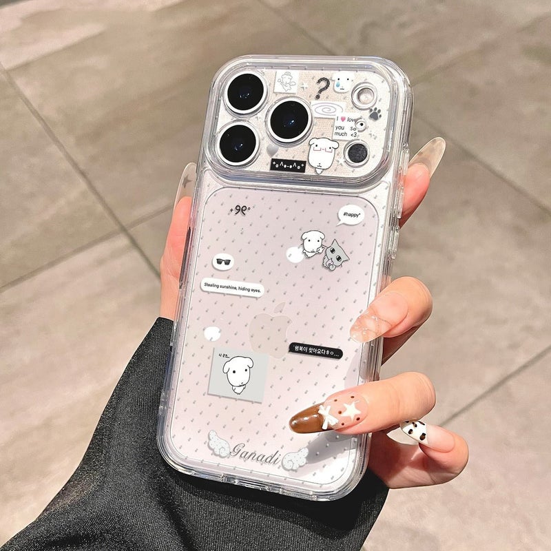 MHS Cute Cartoon Dog Silicone Phone Case for iPhone 17 Pro Max 14 15 16 13 Pro XS - Soft 3D Embossed Cover - Image 3