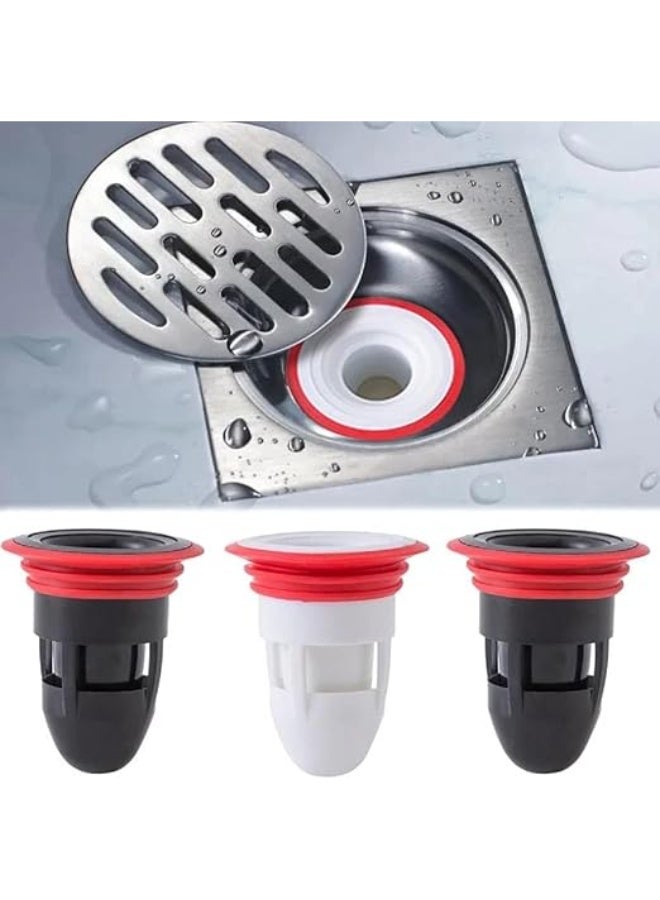 4pcs Rubber Anti-odor Floor Drain Shower Waste Water Drainer,No Filter Deodorant Anti-clogging Backflow Preventer Sewer Floor Drain Core for Bathroom Kitchen (Black) - Image 1
