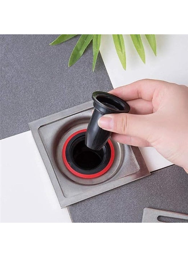 4pcs Rubber Anti-odor Floor Drain Shower Waste Water Drainer,No Filter Deodorant Anti-clogging Backflow Preventer Sewer Floor Drain Core for Bathroom Kitchen (Black) - Image 5