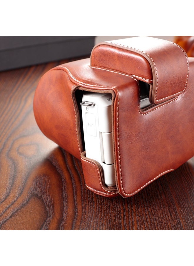 Generic Canon M50 Camera Bag M50 II M62 M100 M200 R50 R10 Leather Protective Case Photography Bag For Professional And Hobbyists-Dimensions:M10 M100 M200  Brown  - Image 4