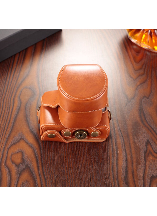 Generic Canon M50 Camera Bag M50 II M62 M100 M200 R50 R10 Leather Protective Case Photography Bag For Professional And Hobbyists-Dimensions:M10 M100 M200  Brown  - Image 1