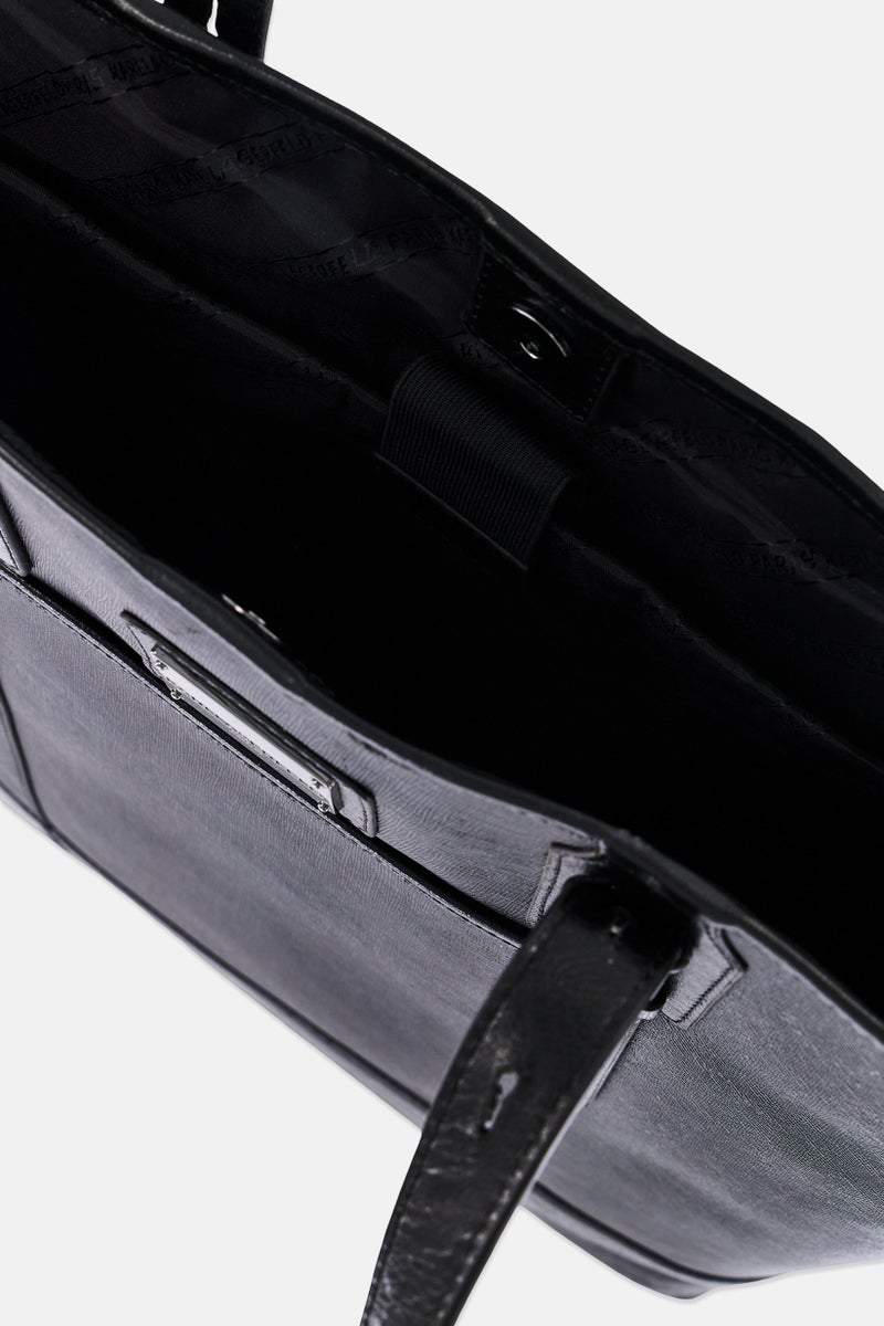 Karl Lagerfeld Men Hardware Logo Tote Bag, Black - Image 4
