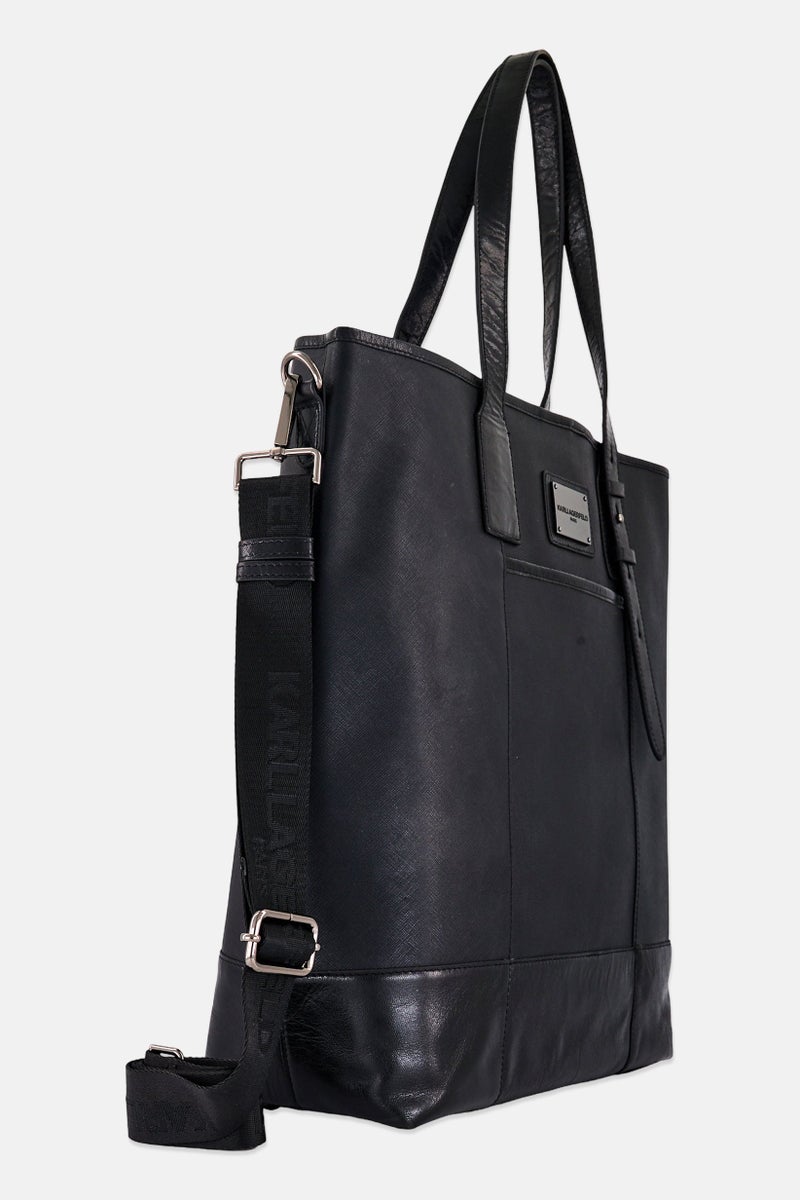 Karl Lagerfeld Men Hardware Logo Tote Bag, Black - Image 3