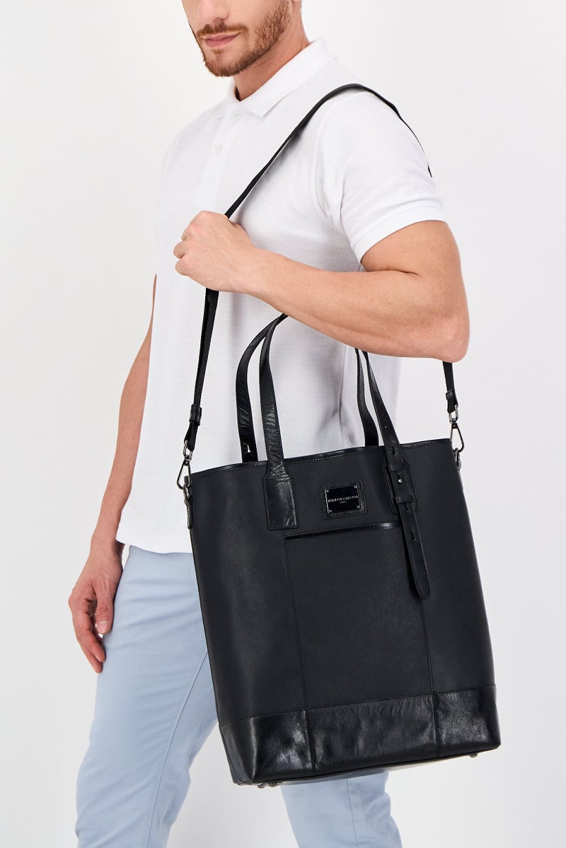 Karl Lagerfeld Men Hardware Logo Tote Bag, Black - Image 5