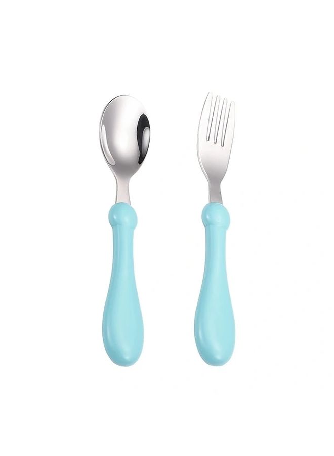 Pink Stainless Steel Fork and Spoon Set for New Moms Baby Feeding Utensils - Image 5