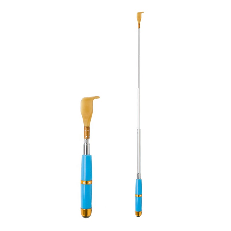 Back Scratcher: 5 Section Telescopic Stainless Steel Tool - Portable Ergonomic Handle 5-Tooth Scratching Edge for Home Comfort, Personal Care and Travel Use - Image 1