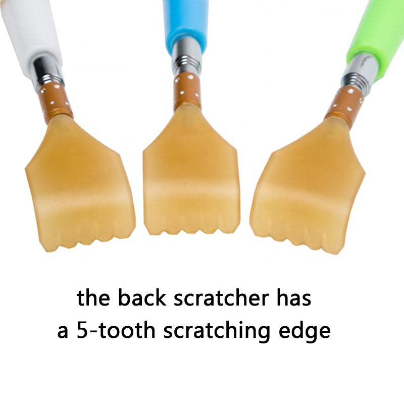 Back Scratcher: 5 Section Telescopic Stainless Steel Tool - Portable Ergonomic Handle 5-Tooth Scratching Edge for Home Comfort, Personal Care and Travel Use - Image 2