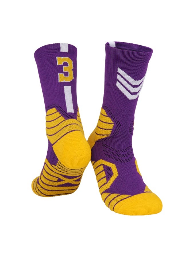 KUYING Fashion Anti Slip Breathable Sports Socks Three Piece Set 