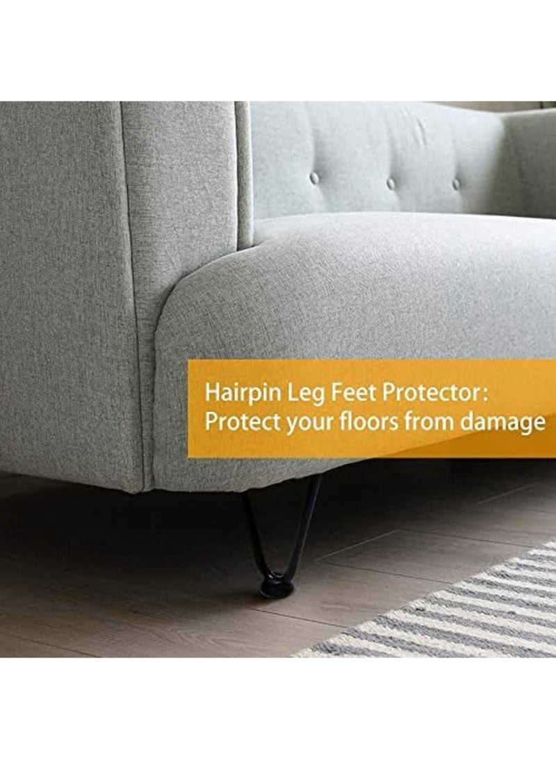 Luckam 4 Inch Metal Hairpin Furniture Legs Set of 4, Heavy Duty Industrial Design, Home DIY Projects for Sofa, Bed, Cabinet, TV Stand, Includes Rubber Floor Protectors Black - Image 5