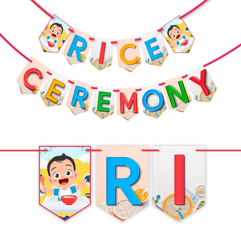 Wobbox Shubh Annaprashan Decoration Items Set which Includes Baby annaprashan Ceremony Props, Subh Annaprashan Banner, Rice Light Decoration, Rice Ceremony Decorations Items(27 Pcs Set)(FP5700) - Image 4
