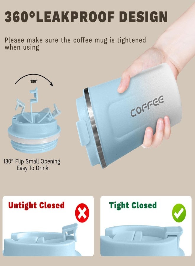 SPLMIFA Travel coffee mugs leak-proof, reusable coffee cups with lids, stainless steel vacuum thermos coffee tumblers,thermal insulation cups for men and women hot & cold drinks (2nd-Blue White, 17OZ) - Image 5