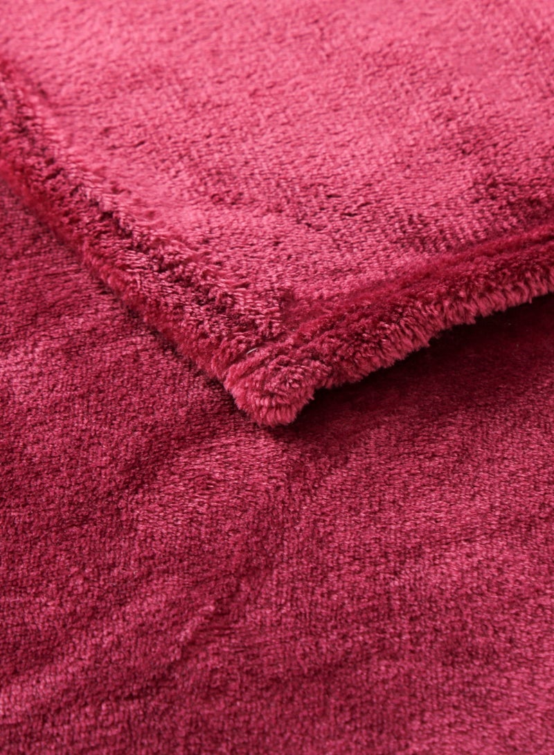 Loquat Solid Color Cloud Sable Blanket Office Nap Blanket Air Conditioned Roof Blanket Flannel Blanket Deep Red  - Image 3