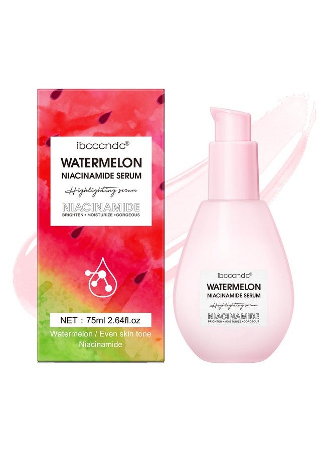 NICEFACE Watermelon Niacinamide Highlighting Serum Illuminating Makeup Primer & Facial Serum With Hyaluronic Acid Moisturizing Lightweight & Priming For Glowing Skin Care (75Ml) - Image 1