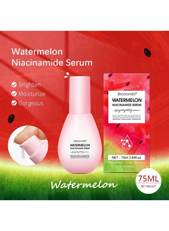 NICEFACE Watermelon Niacinamide Highlighting Serum Illuminating Makeup Primer & Facial Serum With Hyaluronic Acid Moisturizing Lightweight & Priming For Glowing Skin Care (75Ml) - Image 2