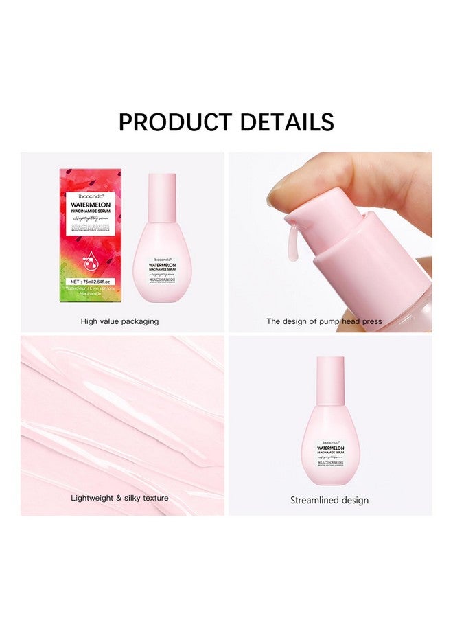 NICEFACE Watermelon Niacinamide Highlighting Serum Illuminating Makeup Primer & Facial Serum With Hyaluronic Acid Moisturizing Lightweight & Priming For Glowing Skin Care (75Ml) - Image 5