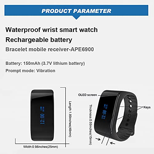 SINGCALL Wireless Calling System Wireless Pager Calling System, Restaurant Paging Systems,Rechargeable Waterproof Watch Receiver APE6900 - Image 5