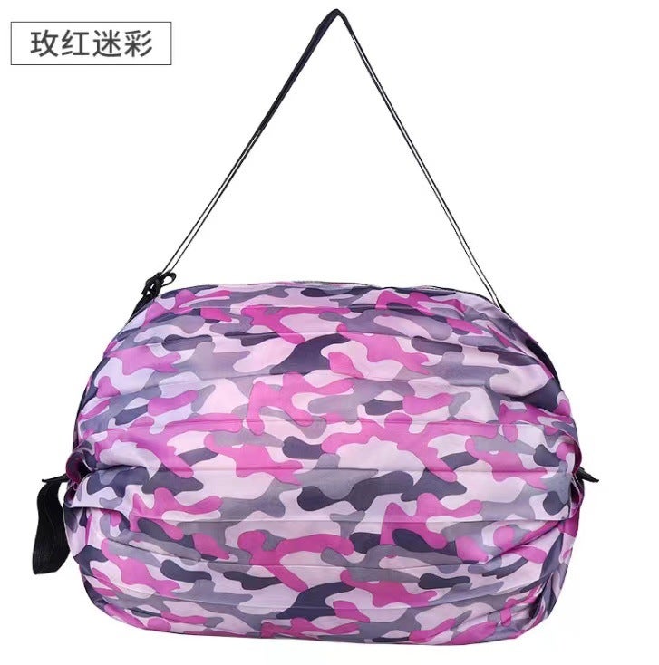 TikTok Explosive Shopping Bag Foreign Trade Export Italy Large Capacity Foldable Bag Shoulder Handbag Shopping Bag Rose Camo 