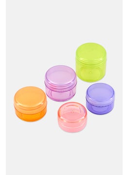 Miamica 5 Pcs Screw Cap Travel Jars Set, Green  - Image 3