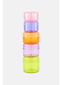 Miamica 5 Pcs Screw Cap Travel Jars Set, Green  - Image 2