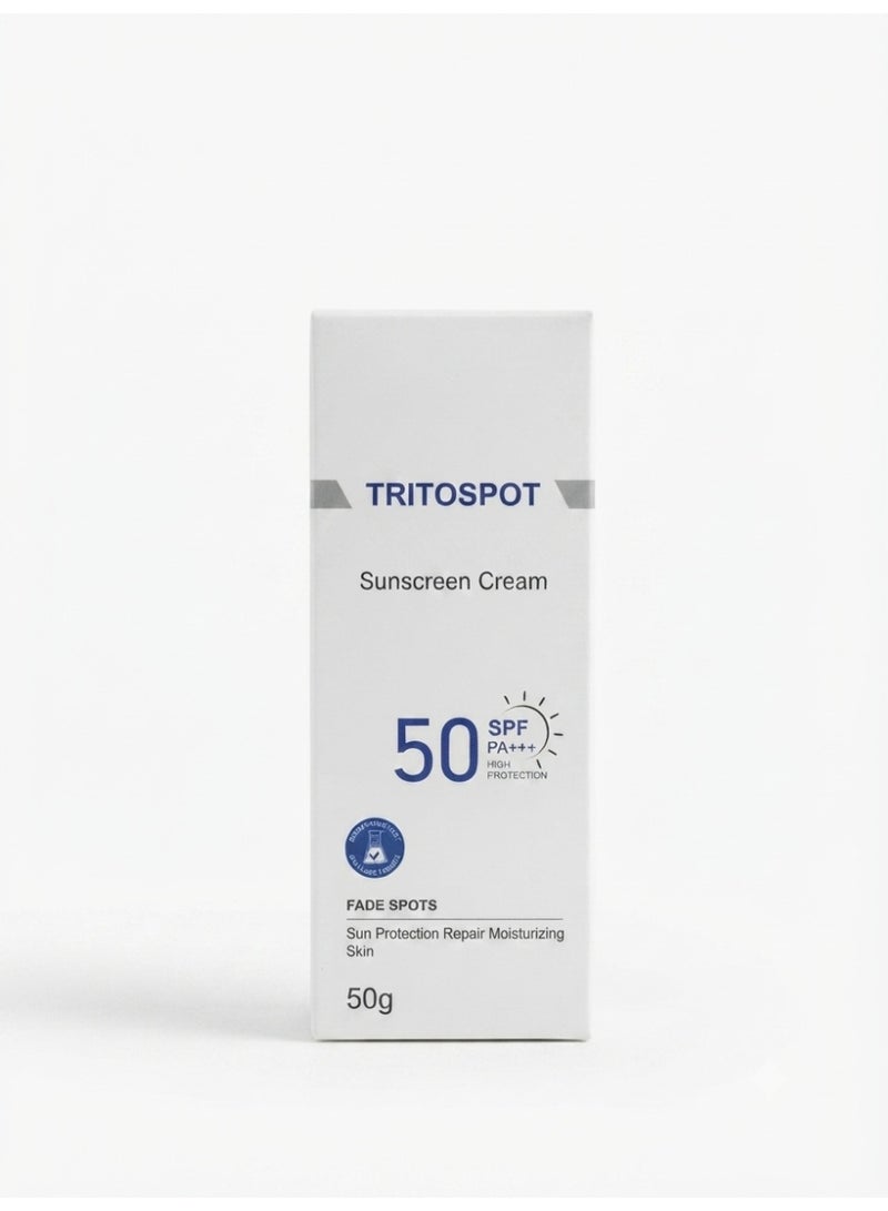 تريتوسبوت ​"كريم واقي شمس تريتوسبوت SPF 50+، حماية عالية، إصلاح وترطيب البشرة وإخفاء التصبغات، 50 جرام" - Image 1