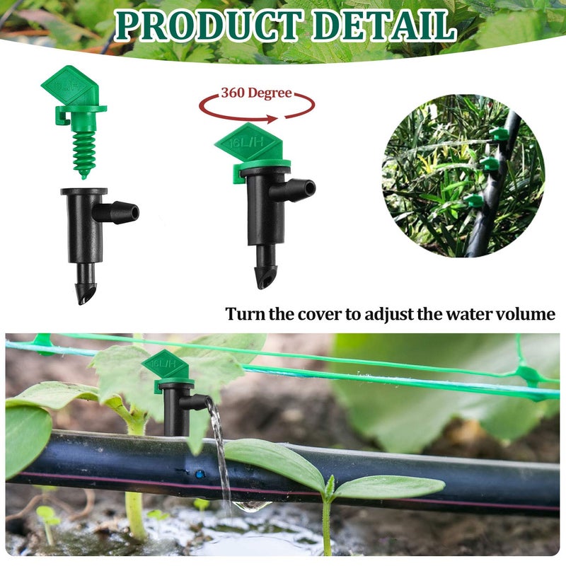 Mudder 60 Pieces 4GPH Irrigation Drip Emitter Garden Flag Irrigation Dripper, Trees and Shrubs - Image 4