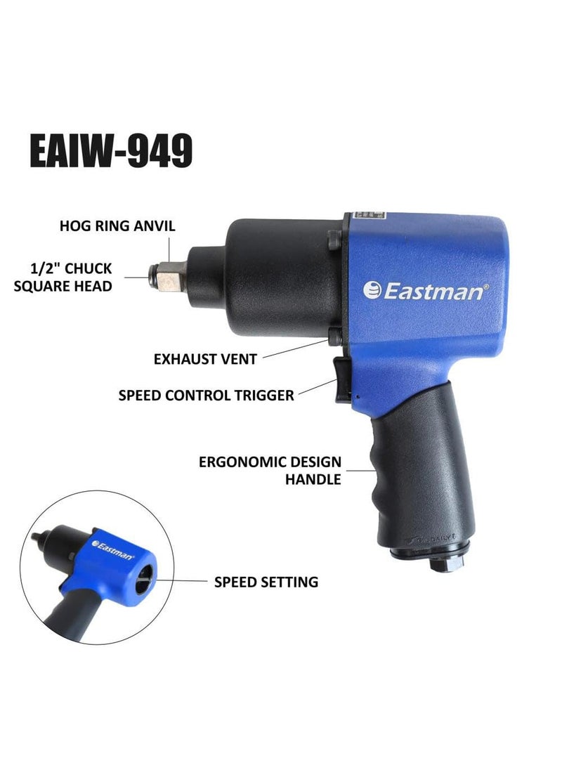 Eastman Eastman 220V Air Corded Impact Wrench with 350W Power 9000 RPM no load speed 1220 nm Torque 12 inch 127mm Chuck size electrical tools for electrician EAIW949  - Image 3