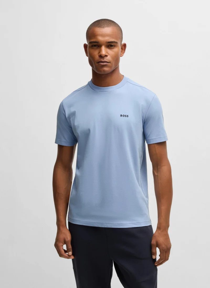 BOSS Stretch-cotton regular-fit T-shirt with contrast logo