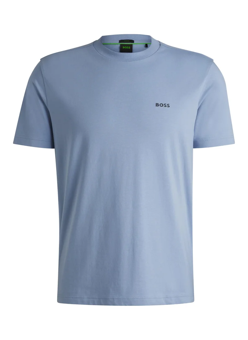 بوس Stretch-cotton regular-fit T-shirt with contrast logo