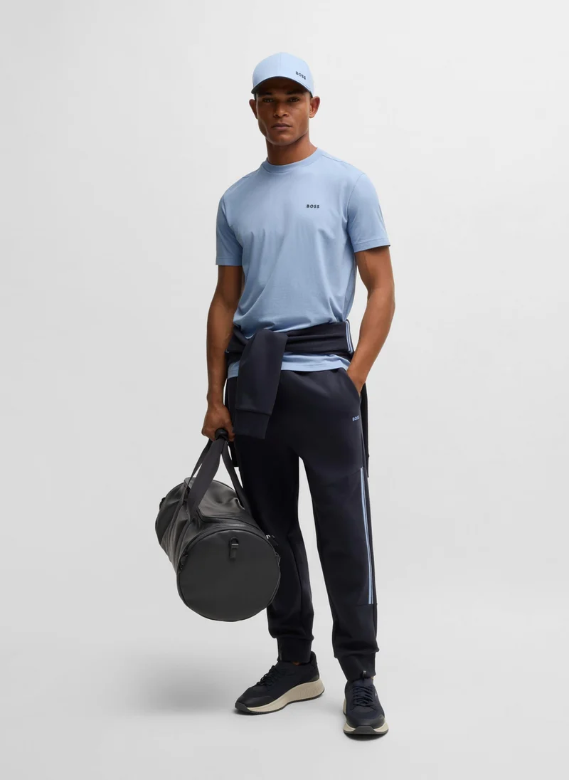 بوس Stretch-cotton regular-fit T-shirt with contrast logo