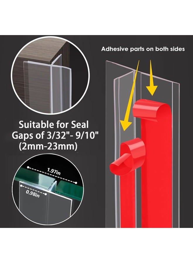 AEIOUD Upgrade T-Shaped Door Draft Stopper, Clear Silicone Seal Strip Weather Stripping for Side of Door Frame 1.97" Wide X 20 Ft Elder - Image 4