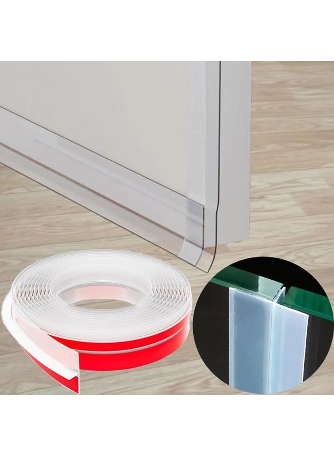 AEIOUD Upgrade T-Shaped Door Draft Stopper, Clear Silicone Seal Strip Weather Stripping for Side of Door Frame 1.97" Wide X 20 Ft Elder - Image 1