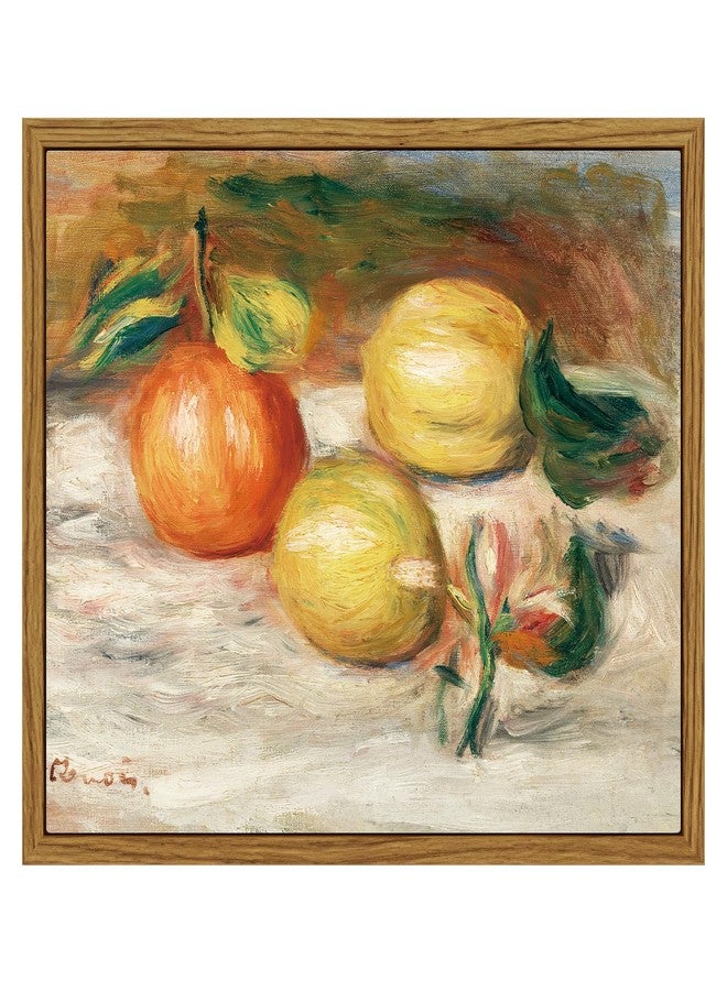 ARPEOTCY Framed Canvas Lemons Wall Art, Vintage Still Life Art Home Decor, Classical Farmhouse Orange Fruit Oil Painting Wall Decor for Kitchen, Dining Shelf Decorations, 8x10 inch - Image 1