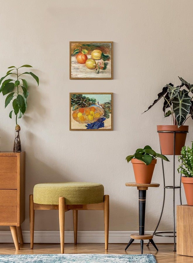 ARPEOTCY Framed Canvas Lemons Wall Art, Vintage Still Life Art Home Decor, Classical Farmhouse Orange Fruit Oil Painting Wall Decor for Kitchen, Dining Shelf Decorations, 8x10 inch - Image 2