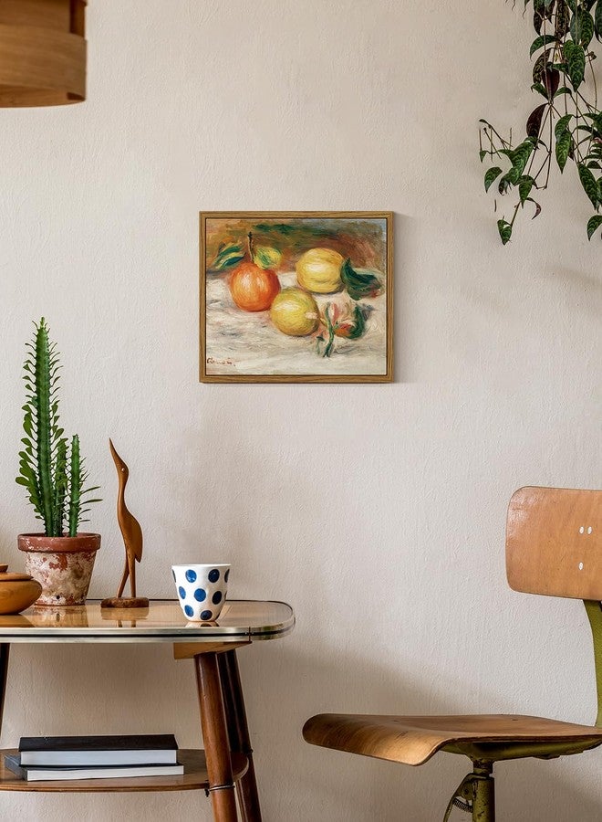 ARPEOTCY Framed Canvas Lemons Wall Art, Vintage Still Life Art Home Decor, Classical Farmhouse Orange Fruit Oil Painting Wall Decor for Kitchen, Dining Shelf Decorations, 8x10 inch - Image 3