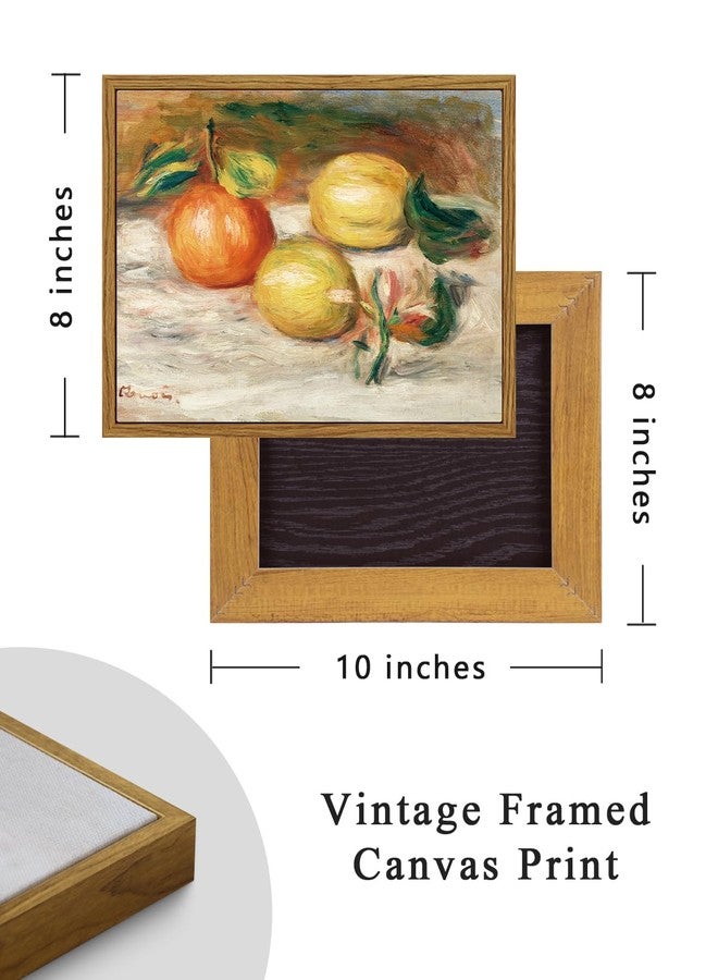 ARPEOTCY Framed Canvas Lemons Wall Art, Vintage Still Life Art Home Decor, Classical Farmhouse Orange Fruit Oil Painting Wall Decor for Kitchen, Dining Shelf Decorations, 8x10 inch - Image 4